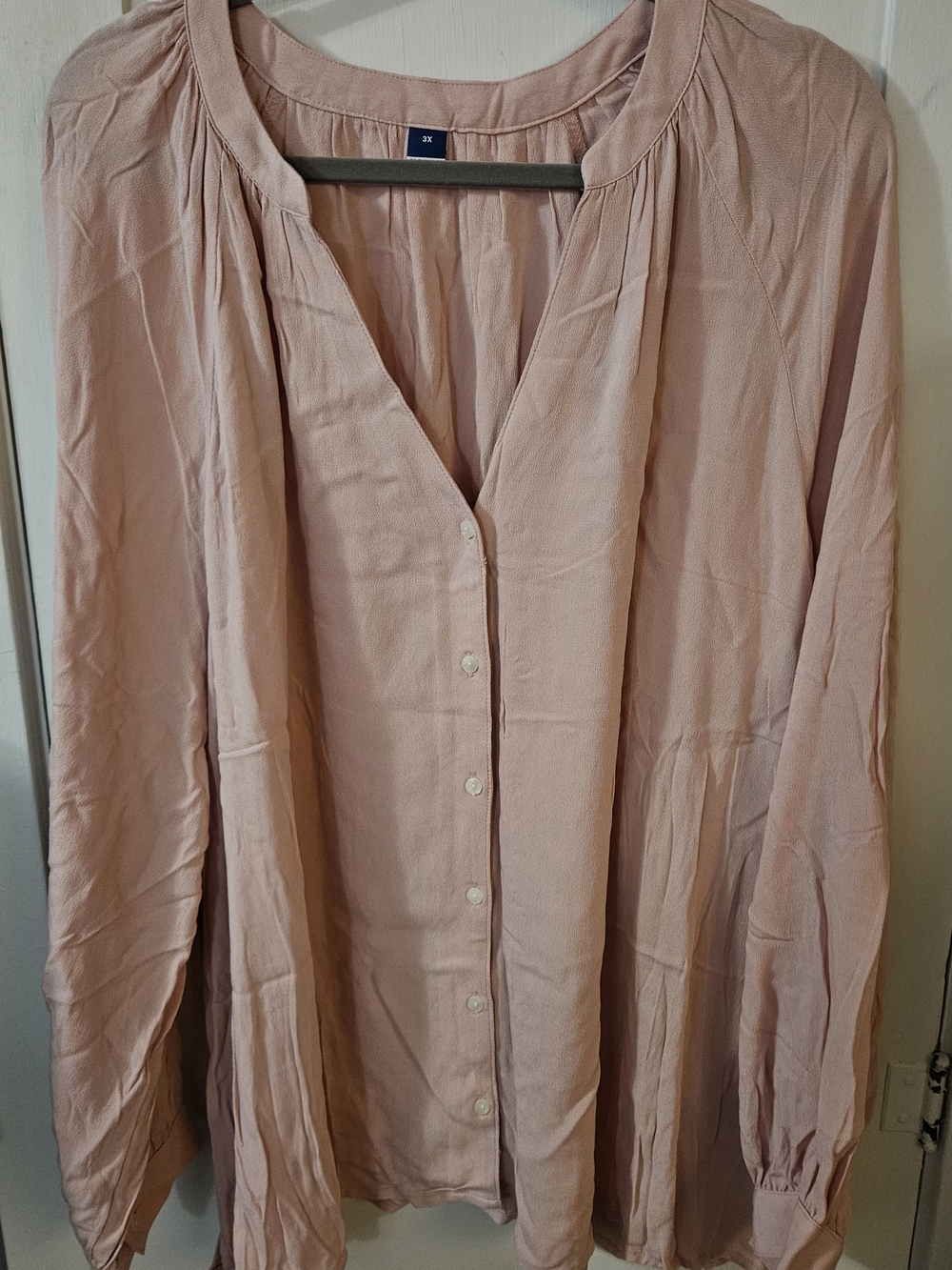 Old Navy Light Pink Button-Front Women's Blouse